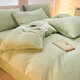 Jialiya juego de cama de cuatro piezas terciopelo de leche invierno terciopelo de doble cara más fundas de almohada gruesas de terciopelo, sábanas ajustables, fundas de edredón, juego de sábanas de cuatro piezas, patrón de pata de gallo-verde, juego de sábanas de cuatro piezas/funda de edredón 200*230