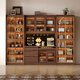 Yahua xiangshe schwarze walnuss massive Holzschrank leichte Luxusweinschrank Wohnzimmer Lagerschrank Kombinationskabinett Schrank dreitürige Seitenschrank ohne leichte Montage