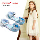 Aokang Aokang children's shoes girls crystal shoes 2025 summer new style Princess Elsa shoes fashionable soft sole shoes girls sandals blue 26
