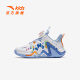 Anta-Kinder-Turnschuhe für Männer- und Frauenschuhe für Frauen 2025 Frühlings- und Sommer Neue Klettverschleiß mit hohen Kee-resistenten Basketballschuhen [Reverse Scale] White/Blue/Xixia Orange 9930-5 32