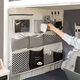 Pu lian Schlafsaal am Krankenbett Aufbewahrungsbeutel Hanging Vorhang am Nachtwild Wandbett Stoff Multi-Grid-Schlafsaal Artefakt Artefakt Schwarz-Weiß-Panda-Farb [klein] -4 Gitter