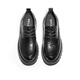 Belle Chinese Valentinstagsschuhe Pendelgeschäft Lederschuhe faltiges Kuhläden bequeme dicke Sohle formelle Schuhe A1422AM4 Schwarz-Single 43 (265 mm)