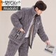 Modal's New Men's Autumn e Invierno de algodón de otoño de tres capas de algodón Coral Velvet más Velvet Flanela engrosada Ropa para el hogar