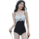 Summer beach beach swimming pool slimming trendy Jingdong adult swimwear self-operated flagship store black (swimsuit + skirt) S70-85Jin [Jin equals 0.5 kg]
