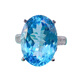 Pu Lian 16 carat large carat pigeon egg topaz ring 925 sterling silver plated 18K Birkin women's ring gift one finger ring live mouth