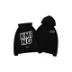 Digada Sweatshirt Männer und Frauen Herbst- und Winterdesign Nische Trendy Marke Übergroße Plüsch amerikanische Retro-Kapuze-Sweatshirt-Jacke HDFS-6180 Black L.