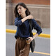 Demana fashionable layering spring simple style lapel shirt cloud-like cotton double-button denim shirt women's top