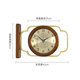 Moyang doppelseitige Wanduhr Zweiseitige Uhr Home Wohnzimmer Amerikanisches Solid Wood Restaurant Hanging Watch Moderne einfache Uhr Hängende Wand 9196 Walnuss-Double-Seite Viewing