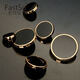 Boutons de vêtements, boutons de vêtements, boutons en métal, dessus rond, rupture de vent pour femmes, boutons de manchette, boutons de costume, bords ouest pour hommes, bords noirs, aiguilles et sacs de fil, 15 mm [6 pièces] boutons de manchette / Poches de palier couramment utilisés couramment utilisés