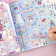 Wild pigeon hand tent sticker flashing dressing sticker girl handmade DIY toys quiet paste toys girl makeup princess stickers 4 books [Princess series complete 4 sets] 72 pictures