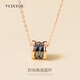 VCIXYOU 18k gold necklace for women rose gold black ceramic pendant small waist clavicle chain for girlfriend Chinese Valentine's Day gift