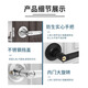 Huili's three-pole bathroom and toilet aluminum alloy door lock, household universal door handle handle lock with key ball lock, silver handle model, suitable for door thickness 25-45MM, lock tongue adjustable 60-25-45mm, universal type with key