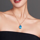 Haikai Necklace Women's Blue Gemstone Necklace Luxury Jewelry Chinese Valentine's Day Birthday Gift for Wife Topaz 39 Carat Heart of the Ocean Necklace