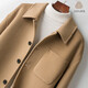 DK high-end men's 100% pure wool jacket men's coat short coat autumn and winter new loose versatile double-sided woolen camel M /170