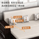 Harmonious Home Sofa Bed New Chinese-style purple gold sandalwood solid wood sofa bed dual-purpose push-pull multi-function living room storage combination Sofa Bed [upgraded latex style] Assembly