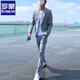 ROMON high-end suit suit for men, business casual, versatile suit, two-piece suit, Korean version, slim fit groom's wedding dress, light gray two-piece suit (suit + pants) 2XL Recommendation 135Jin Jin is equal to 0.5kg -149Jin Jin is equal to 0.5kg