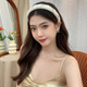 HANS’F高端刺绣羽毛高颅顶发箍女2025新款高级感洋气时尚洗脸发卡头饰夏 绿色孔雀翎发箍
