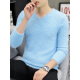 Saint Chiduo sweetheart collar thermal underwear for men in autumn and winter new V-neck imitation mink velvet sweater for men pullover slim bottoming shirt solid color 9611 white m