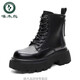 Woodpecker British style thick-soled Martin boots for women in spring and autumn 2024 new style of inner height-enhancing Chelsea short boots designer women's shoes black 39