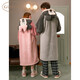 Gukoo Couple Pajamas Winter Plush Women's Home Clothes Warm Hooded Cartoon Pajamas Men's Minnie Paradise Pink Pajamas XL