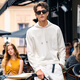 Mr. BUs dünne Basis-Basis-Sweatshirt-Herren-Langarm-Hoodie 2025 Frühlings- und Herbst-vielseitiger Top KT15688 Elfenbeinweiß L /175