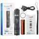Trustfire Tactics AA Ligera pequeña de largo alcance Fuerte Fuerte Ultra Bright Implouding Mountaining Carga rápida de batería larga Camping Portable Outdoor Ilighting L2s Estándar Negro [1050 Lúmenes]