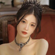 Feng Qixin crown tiara female 18-year-old black crown hair accessories high-end princess bride proposal wedding accessories birthday gift black crown tiara