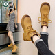 Specht Martin Boots Frauen 2025 neue Bumblebee Kurzstiefel Frauen Frühling und Herbst Single Stiefel Echtes Leder Dicke Sohle große gelbe Stiefel Großgröße 42 gelbe Single Little 36
