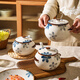 Sheli Molan Japanische Doppelohr -Keramik -Schmalz -Dosen für Haushaltöl und würzige Hot Pot Kitchen -Gewürzdosen mittelgroß 880 ml mit Deckel mit Löffel