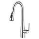 
OULIN Kitchen faucet induction faucet hot and cold rotary pull-pull type intelligent faucet wash basin faucet 9906 Non-induced crystal diamond silver pull-pull three-out faucet 9806