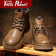 FITTI PAHRIS LUXE LUXEUR MARTIN BOOTS MEN'S 2025 Été Nouveau style non glissé résistant aux chaussures pour hommes en cuir authentique Anti-odor Boots Men's Men's Brown [Brand Martin Boots] Édition limitée 44