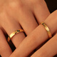 Shanguan 18k gold couple ring double happiness ring men and women like you ring wedding anniversary platinum custom model 18k gold women's model