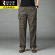 Pantalones de trabajo de pájaros carpinteros (Tucano) para hombres Algodón de algodón puro Summer Nuevo estilo de mediana edad y jóvenes pantalones heterosexuales heterosexuales para hombres al aire libre pantalones para hombres resistentes al desgaste al aire libre J18 piezas individuales de color verde oscuro XL alrededor de 140-160Jin [Jin equivale a 0.5 kg]