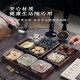 Coffee Chen Fruit Plate Living Room Household Refreshment Coffee Table Snacks Sugar Dried Fruit Nut Snack Dish Snack Storage Box Light Luxurious Gold-rimmed Glass Bowl 6 + Six-Gate Solid Wood Tray
