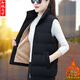 Holzspecker -Standkragen plus Samtpalette für Frauen 2025 Herbst und Winter Neue Weste plus Samtpferd Clip Warm Weste Schwarz XB683 S