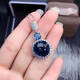 Pu Lian 11 carat London blue topaz pendant London blue pure body flashing 925 silver finely inlaid