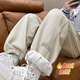 
Wind-lift casual pants for men in winter plus velvet thickened large size loose tie trousers trendy brand versatile pants autumn and winter style men K1049J black plus velvet XL