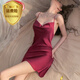 Einfache Richtung sexy Pyjamas für Frauen Q Fun Unterwäsche Herbst und Wintereiseis Seiden Hosenträger Dünne Rückenless heiße Versuchung reine Nachtskirt P 1477 Sky Blue Nightskirt L 165 () 110-130jin [Jin entspricht 0,5 kg]