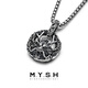 Mingyang Decorative Sea 925 Silver Xianglong Necklace Men's Zodiac Year of the Dragon Year of the Dragon Zodiac Circle Pendant Trendy Original Accessories New Year's Gift Xianglong Pendant + Square Bead Steel Chain-65cm