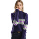Difelige European и American Retro Jacquard Purple Sweater для женщин 2024 Новый зимний свободный случай повседневного внутреннего свитера Цвет 3xl