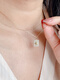 Miling Light Luxury Korean Pure 14K Gold Necklace Women's Square Full Diamond Inlaid Octagonal Star Pendant K Gold Clavicle Chain Individual Pendant Does Not Include Chain