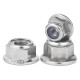 JINGGONG 304 stainless steel nylon anti-loosening flange nut Flange metal lock nut with pad anti-slip lock nut M10 metal sheet GB6187 [2 pieces]