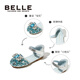 Belle Children's Shoes Children's Crystal Shoes Summer New Girls Princess Sandals Fashion Single Shoes Baotou Rhinestone Leather Shoes Star Diamond Silver 35 Foot Length 21.7-22.2cm