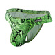 Sexy American men's underwear, leopard print seamless thong, hip lift, U convex bag, large low waist tight single thong 0 Green L
