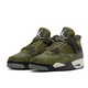 Nike Nike Herrenschuhe Frauenschuhe Air Jordan 4 AJ4 Thunderbolt Schwarze und gelbe Sportschuhe Trendy lässige Basketballschuhe Männer FB9927/FB9928-200 Military Green 40
