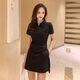 Wei Jie's cheongsam is out for a photo shoot in the national trend of a new national dress slim and slim and slim celebrity little black skirt women's summer improved version two black 826 M suggests 90-105 Jin [Jin equals 0.5 kg]