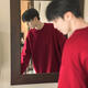 Zhiwei American 300G Sweathir Sweatter pour garçons au printemps et à l'automne Short pour garçons, T-shirt à manches longues Pure Coton Base Shirt, White XL [Recommandé 125-145jin [Jin est égal à 0,5 kg]]]