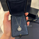 Muqian HV sunflower necklace for women.K rose gold round compass clavicle chain sterling silver diamond ferris wheel pendant trendy Gats sunflower necklace silver series