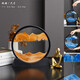 Silver Gun (Yinqiang) quicksand painting hourglass ornaments living room TV cabinet wine cabinet decoration creative decompression office desktop light luxury gift desert yellow 7 inches + base [diameter 18CM]