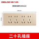 118型开关插座691金色十二孔六9九孔暗装15孔墙壁面板 【中号】二开双控+10孔